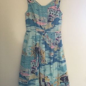 Boden Nancy Blue Riviera Dress Size 4